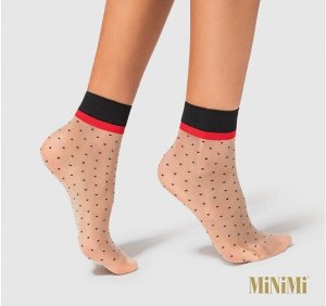MINIMI Женские фантазийные носки с широкой контрастной резинкой, с рисунком &quot;горошек&quot;