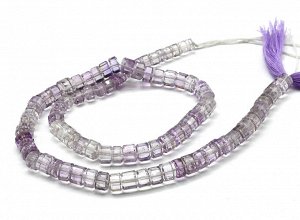 Бусины из аметиста диски 6*4мм, 41см, 91 бусина, 35,5г