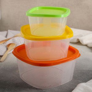 Набор контейнеров пластиковый квадр COMPACT 3 в 1