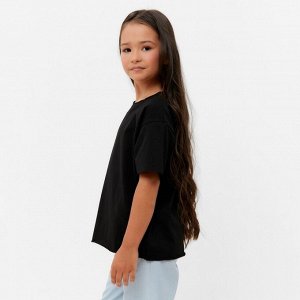 Футболка детская KAFTAN Basic line 34 (122-128 см), чёрная