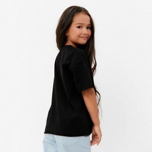 Футболка детская KAFTAN Basic line 34 (122-128 см), чёрная