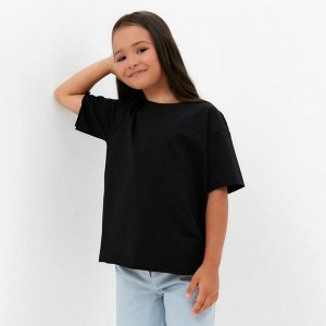 Футболка детская KAFTAN Basic line 34 (122-128 см), чёрная