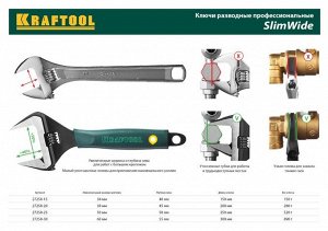 KRAFTOOL Ключ разводной SlimWide