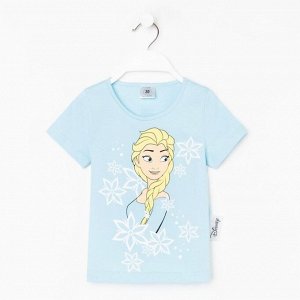 Футболка детская Disney "Frozen", рост 98-104 (30), голубой