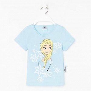 Футболка детская Disney "Frozen", рост 98-104 (30), голубой