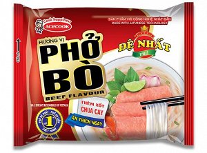 Рисовая лапша "PHO BO" (широкая) со вкусом говядины Пр-во Acecook 65гр