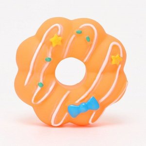 Игрушка пищащая "Пончик" для собак, 8,5 см, оранжевая