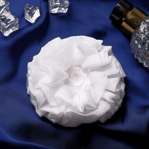 Резинка для волос бант "Школьница" волнушка роза, d-11 см, белый 7915739