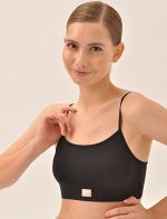 Топ женские на тонких регулируемых бретелях хлопковый