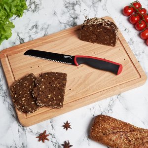 Нож нержавеющая сталь Эффект для хлеба 15см красный ТМ Appetite