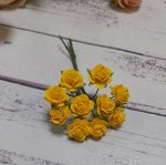 Розочки бумажные 1,2см на стебельке,желтые уп.10шт