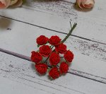 Розочки бумажные 1,2см на стебельке,красные уп.10шт