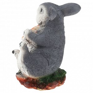 Скульптура-фигура для сада гипсовая "Заяц с морковью малый" 20х12см (Россия)