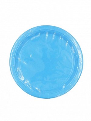 Тарелка бумага однотонная 12 шт 23 см цвет голубой HS-16-2