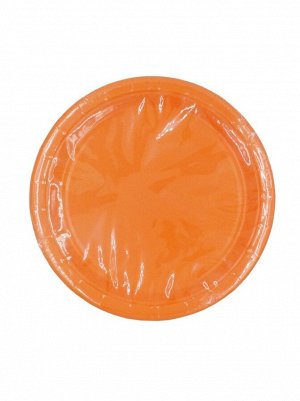 Тарелка бумага однотонная 12 шт 23 см цвет оранжевый HS-16-2