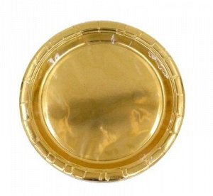 Тарелка бумага фольгированная 12 шт 18 см цвет золотой HS-16-4