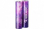 Аккумулятор бытовой Космос 18650 Li-ion  2200 mAh без защиты, 2 шт шринк  ЦЕНА за 1 ШТУКУ. Заказы только кратно упаковкам.