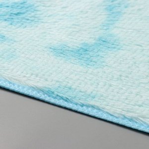 Коврик для ванной Доляна «Пушистик», 50x80 см, цвет сине-голубой