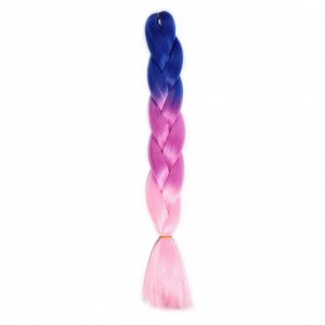 ZUMBA Канекалон трёхцветный, гофрированный, 60 см, 100 гр, цвет синий/фиолетовый/светло-розовый(#CY22)
