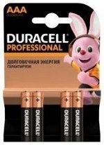 Батарейка мизинчиковая DURACELL Professional AAA LR03 BL4 NEW  ЦЕНА за 1 ШТУКУ. Заказы только кратно упаковкам.