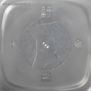 Контейнер для продуктов, 0,7 л, квадратный, пластик, прозрачный, МОРОЗКО