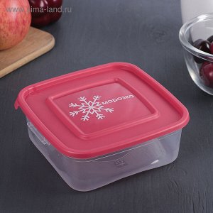 Контейнер для продуктов, 0,7 л, квадратный, пластик, прозрачный, МОРОЗКО