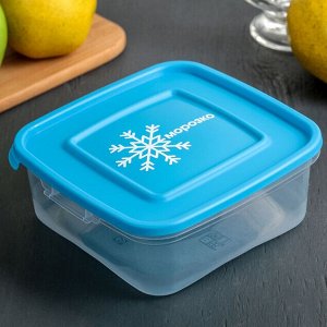 Контейнер для продуктов, 0,7 л, квадратный, пластик, прозрачный, МОРОЗКО