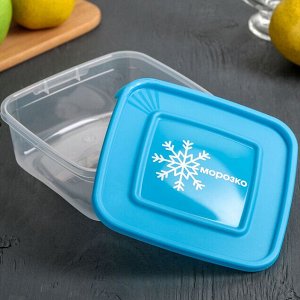 Контейнер для продуктов, 0,7 л, квадратный, пластик, прозрачный, МОРОЗКО