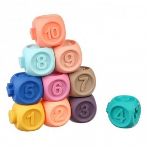 Набор игрушек для ванны «Кубики», 10 шт, силиконовые