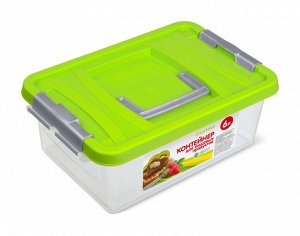 Контейнер для продуктов, 6 л, прямоугольный, пластик
