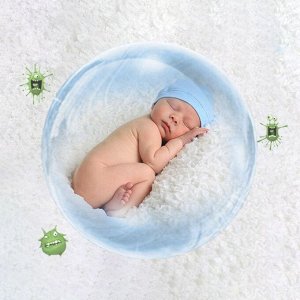 Aiwibi Baby Powder присыпка детская, БЕЗ ТАЛЬКА, против зуда ромашка ,кукуруза 1шт 140гр. (+спонж) банка