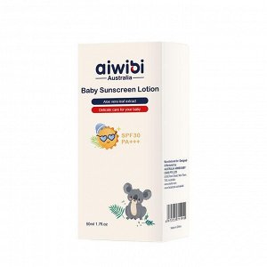 Aiwibi Baby Sunscreen лосьон для тела детский увлажняющий солнцезащитный SPF-30 алое вера туба 50гр.