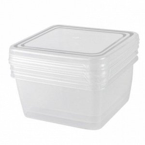 Набор контейнеров для заморозки, 3 шт, 0,45 л, квадратные, пластик, FROZEN