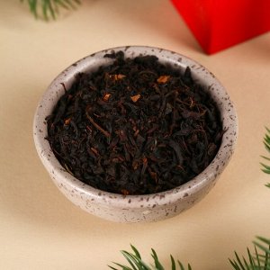 Чай новогодний чёрный «Снежной зимы», вкус: корица и грецкий орех, 50 г.