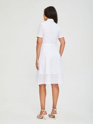 Платье рубашка женское миди короткий рукав цвет Белый SHIRT