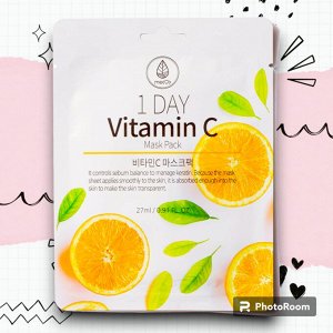 Med B. Тканевая маска с витамином С, 1 Day Vitamin C Mask Pack, 27 мл