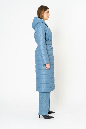 Пальто Рост: 170 Состав: 100% полиэстер+пу Комплектация пальто Цвет серо-голубой