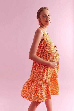 Платье для беременных миди на бретелях