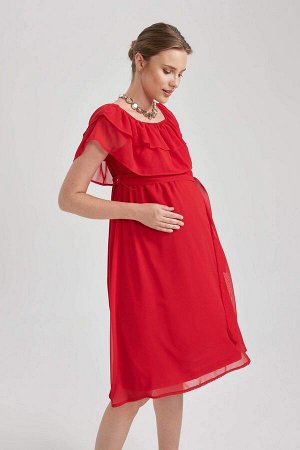 Платье для беременных миди с короткими рукавами