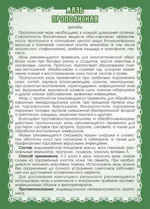 Мазь Прополисная (ранозаживляющая, антисептическая)