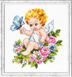 Набор для вышивания "Чудесная Игла" 035-19 "Ангел нашей любви" 12 х 15 см