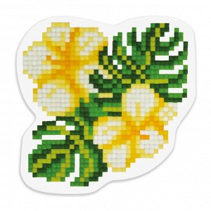 Кристальная (алмазная) мозаика "ФРЕЯ" ALVM-038 магнит "Тропические цветы" 8 х 8 см