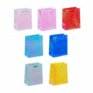 Пакет подарочный бумажный, блестящий перламутр, 11.5x14.5x6.5 см, 7 цветов