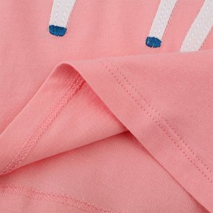 Нежно-розовая футболка для девочки, с аппликацией Единорог