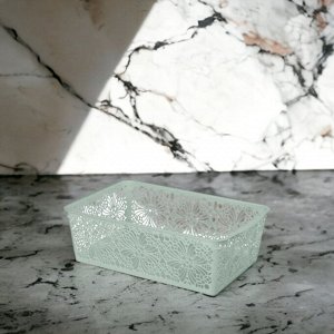 КОРЗИНКА ДЛЯ ХРАНЕНИЯ УНИВЕРСАЛЬНАЯ "FLORAL", 250Х150Х75 ММ (зеленый флэк)