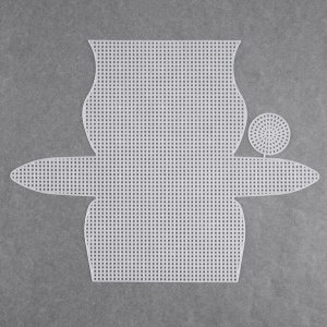 Канва-основа для вышивания сумки, пластиковая, 23x29 см, 1.5x1.5 мм, белая