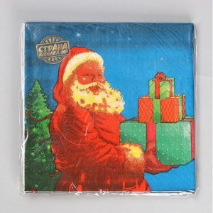 Салфетки бумажные «Дед Мороз с подарками», набор, 20 шт., 33 x 33 см