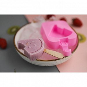 Форма для мороженого Доляна «Арбузная долька», 14x7,5x2,5 см, цвет розовый