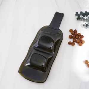Менажница из бутылки «Селена», 30x15x2 см, с двумя отделениями