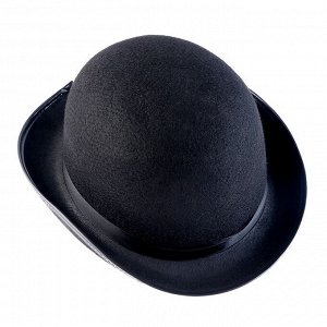 Шляпа котелок, фетр, черный, р. 56–58